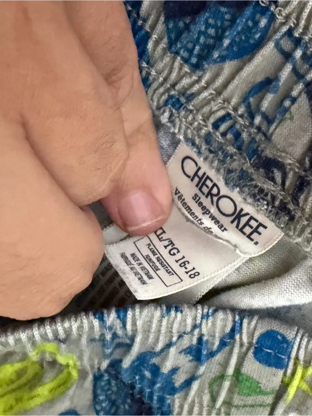 Cherokee Grey Rockstar Pajama Pants with multicolor Music Print Boy’s XL 16-18